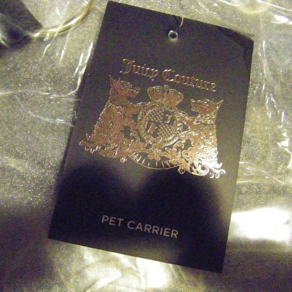Juicy Couture Pet Carrier Crown Black Faux Suede Small Dog Cat Carrier 10 lbs. - Picture 12 of 15